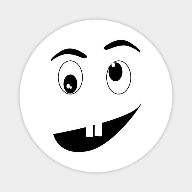 Black and white crazy face Magnet by Artletar